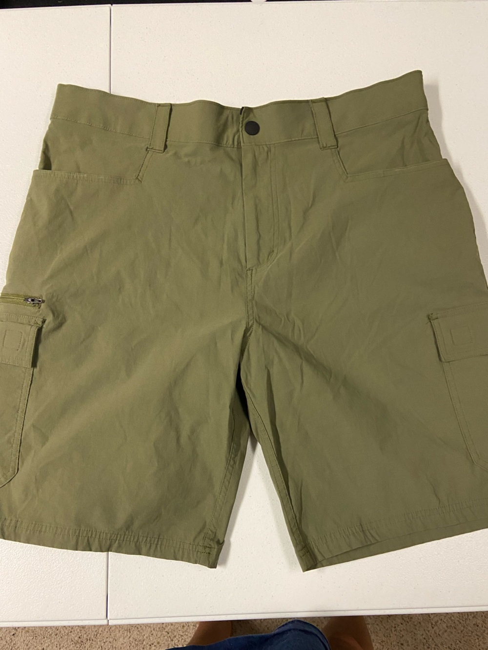 Orvis Tech Cargo Shorts Mens 36 Olive Green Stretch Comfort Pockets